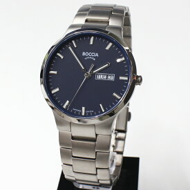 BOCCIA TITANIUM ボッチア チタニュウム 腕時計 3649-02 メンズ BLUE クォーツ ドイツ時計 送料無料 ブランド