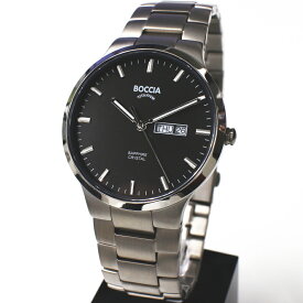 BOCCIA TITANIUM ボッチア チタニュウム 腕時計 3649-03 メンズ BLACK クォーツ ドイツ時計 送料無料 ブランド