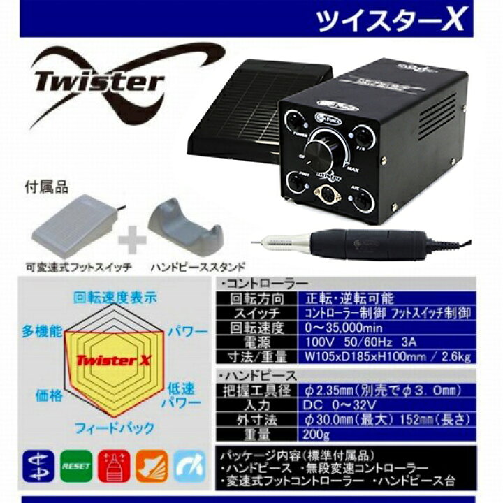 楽天市場】リューター グラインダー ツイスターエックス sf441700 