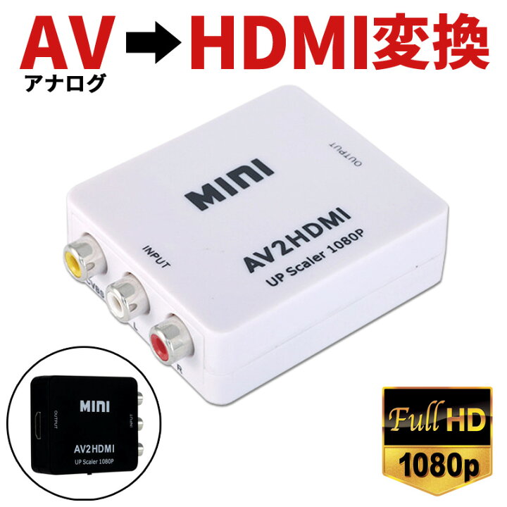 HDMI to RCA アダプタ コンバーター ホワイト 変換 コンポジット