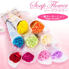 母の日 ギフト プレゼント プチギフト カーネーション 造花 ソープフラワー 一輪 1本ずつ1輪ずつミニ花束 個包装まとめ買い 学校お祝い 送別会 歓迎会 発表会 青ブルー赤レッド ローズピンク紫パープル緑グリーン黄色イエロー白ホワイト ありがとう お返し 枯れない花 誕生日