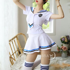 セーラー服 エロ コスプレ セクシー 制服 4点セット 半袖 衣装 大きいサイズ 超ミニスカート リボン 女子高生 超過激 セクシーランジェリー 大人 女性 女の子 可愛い かわいい 学生服 jk 衣装 スクールソックス 白 ホワイトコ スチューム プレイスーツ 仮装 ハロウィン