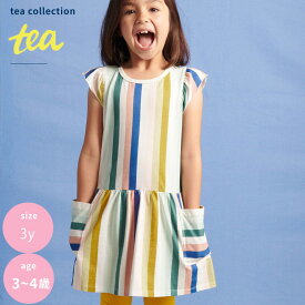 tea colection ティコレクション ノースリーブ ストライプ ワンピース ギフトにおすすめ キッズ ベビー ブランド 女の子 誕生日 ハーフバースデー 御祝 出産祝い ガール 送料無料 春 夏ドレス