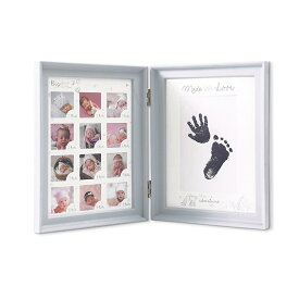 月齢フォト 手形 足形が押せる 写真立て フォトブック 写真飾り フォトフレーム 赤ちゃんの記念撮影に ベビーフォトアイテム 新生児 インスタ映え 月齢 記念写真 ベビーアート 記念日フォト ブルー ピンク ホワイト ベビーグッズ【月齢フォト】
