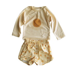 水着 ジュニア用 キャップ付き ラッシュガード3点セット 太陽柄 男の子 女の子 海水浴 プール キッズ ガールズ ボーイズスイミング 80cm 100cm 90cm 女児 タンクトップ お帽子 水泳 レジャー キャンプ 出産祝い ギフト 春 夏【水着】