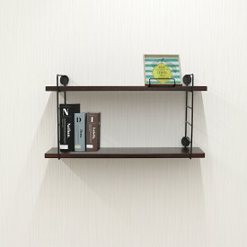 壁掛けラック 45cm 棚板2枚 ショートワイヤー ブラック frei 日本製 ウォールラック ディスプレイ 壁掛け 壁面ラック 木製 壁面収納 木 ラック シェルフ 飾り棚 おしゃれ ワイヤーシェルフ 壁につけれる棚 賃貸でも安心な3点ピン使用 送料無料