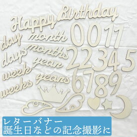 レターバナー 撮影グッズ 木製バナー ウッドレター 月齢フォト 記念写真 ベビー 赤ちゃん happybirthday 誕生日 ハーフバースデー ハッピーバースデー 男の子 女の子 マンスリーフォト 寝相アート【