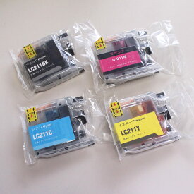 LC211C LC211M LC211Y LC211BK 顔料 対応 BR社 LC211 互換インク 単品販売 ICチップ付き BKは純正品と同様 顔料【LC211C】