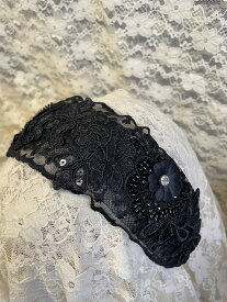【レースデコレーションのカチューシャ】 レース カチューシャ ブラック 痛くない かわいい 大人 幅広カチューシャ おしゃれ ハンドメイド ヘアバンド 髪飾り 幅広 痛くないカチューシャ レースカチューシャ レースヘアバンド ヘアカチューシャ 髪カチューシャ