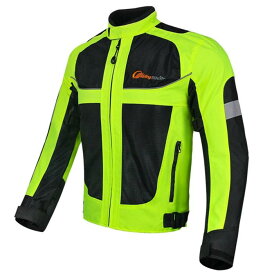 バイクジャケット 蛍光色 夏用 防水/防風/透湿 ライディングジャケット オフロードジャケット バイクウェア ツーリング 通気性 オールシーズン対応　全天候型