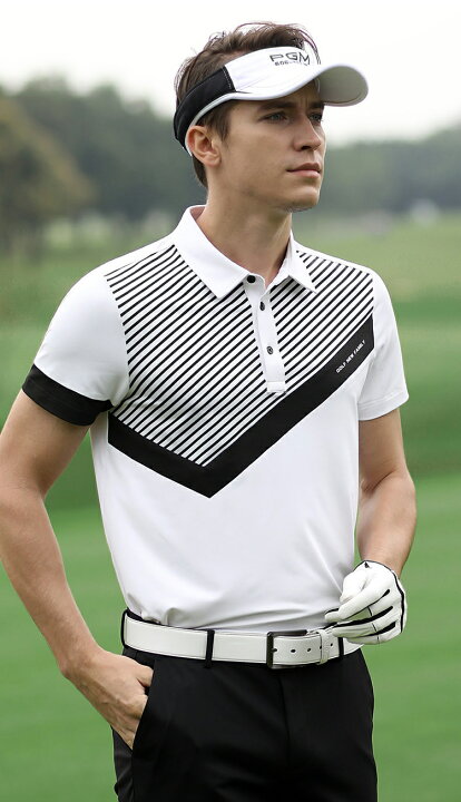 楽天市場 メンズ ゴルフシャツ 夏 半袖 ポロシャツ ホワイト ブラック マルチカラー ゴルフウェア メンズ スポーツ おしゃれ ゴルフコーディネート 男 スコアアップ スポーツ 伸縮性 薄手 Gohan