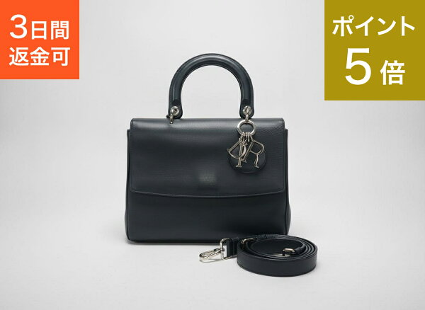 ディオール ビーディオール 【P5倍&10000円OFFクーポン】 準美品 Dior 2WAYバッグ カーフスキン(牛) ブラック レディース【中古】