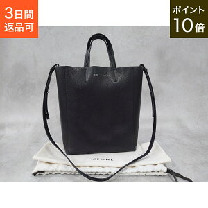 セリーヌ バーティカルカバ 美品 CELINE 2WAYバッグ カーフスキン(牛) ブラック レディース 【中古】
