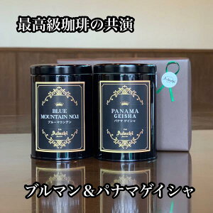 コーヒー豆 ドリップコーヒー ギフト プレゼント 高価 2種 珈琲 詰め合わせ ブルーマウンテン パナマ ゲイシャ 各100g 10杯 高級 缶入り