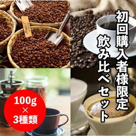 コーヒー豆 お試し ドリップコーヒー 珈琲豆 初回購入者様 限定 コーヒー豆 飲み比べ セット 100g 3種類