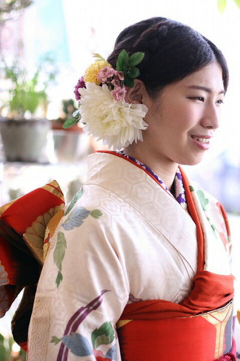 楽天市場】小さいバラの髪飾り 【Uピン付】【全5色】【ソフトピンク  