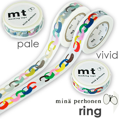 【ポストお届け可／2】マスキングテープ 『mt mina perhonen ring』 pale/vivid  【ミナペルホネン/リング/ペール/ヴィヴィッド】 | カフェドサボン（石鹸ハーブ精油）
