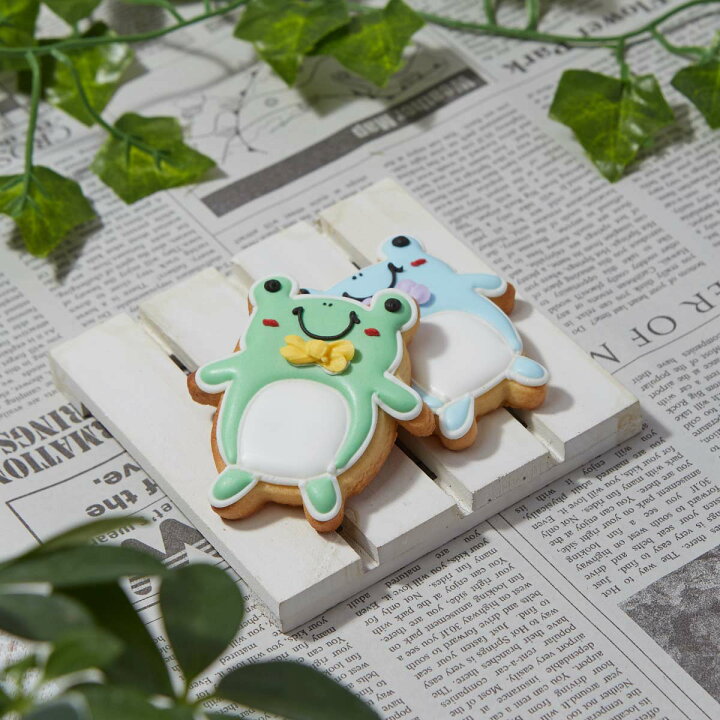 楽天市場 お買い物マラソン中ポイント5倍 カエル 動物 ペット カワイイ アイシングクッキー プチギフト かわいい お菓子 アイシングクッキー工房 Leap