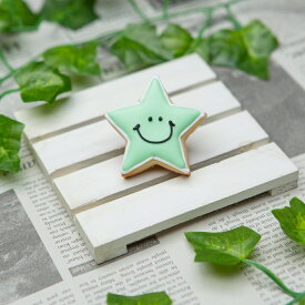 【スマイル星】アイシングクッキー かわいい お菓子 名入れ ケーキトッピング トッパー スター　プチギフト