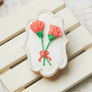 【カーネーション用プレートB】アイシングクッキー クッキー かわいい お菓子 お母さん 母の日 プチギフト ギフト アイシングクッキーleap