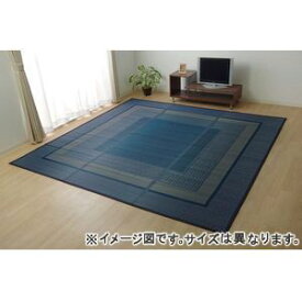 【ポイントUp5倍】ラグ 国産 い草 ござ カーペット 『ランクス』 ネイビー 江戸間6畳（約261×352cm) 1080010190602 [13]