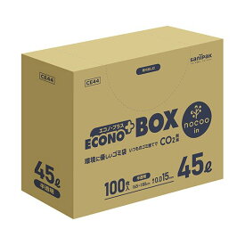 （まとめ） 日本サニパックエコノプラス BOX nocoo in 半透明 45L 0.015mm CE44 1パック（100枚） 【×2セット】 [21]