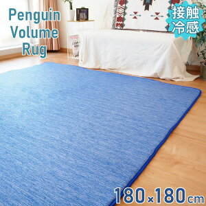 �ڐG�⊴ ���O �}�b�g ��180×180cm 2�� �R�o���g�u���[ �l�C�r�[ ���ʊ���~�߉��H �|���ȒP�y����s�z [21]