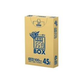 （まとめ）日本サニパック 3層ゴミ袋業務用PRO 45L 半透明 100枚【×2セット】 [21]