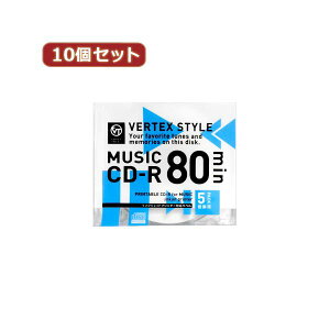 10�Z�b�g VERTEX CD-R�iAudio�j 80�� 5P �C���N�W�F�b�g�v�����^�Ή��i�z���C�g�j 5CDRA.80VX.WPX10 [21]