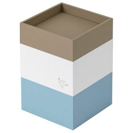(まとめ) 紙製卓上小物入れ [ココバコ] ボックスタイプ ブルー KBK-101-BL 【×2セット】[21]
