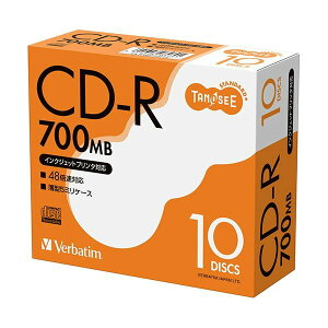 (�܂Ƃ�) TANOSEE �o�[�x�C�^�� �f�[�^�pCD-R 700MB 48�{�� �z���C�g�v�����^�u�� 5mm�X�����P�[�X SR80FP10T2 1�p�b�N(10��) �y×20�Z�b�g�z[21]