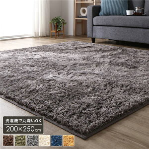 �V���M�[ ���O �}�b�g ��3�� ��200×250cm �����` �O���[ ���g�[ �z�b�g�J�[�y�b�g�Ή� �􂦂� ����ɂ������H ���ۉ��H �I�[���V�[�Y�� ��N���g�p�\ �R���p�N�g���[ �E�H�b�V���u�� ���� �t