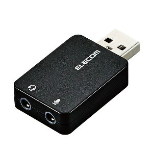 (�܂Ƃ�) �G���R�� �I�[�f�B�I�ϊ��A�_�v�^ USB-��3.5mm �I�[�f�B�I�o�� �}�C�N���� ���}�� �R���p�N�g �u���b�N USB-AADC01BK �y×2�Z�b�g�z[21]