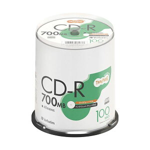 TANOSEE �o�[�x�C�^�� �f�[�^�pCD-R 700MB 48�{�� �z���C�g���C�h�v�����^�u�� �X�s���h���P�[�X SR80FPW100T2 1�p�b�N(100��) [21]