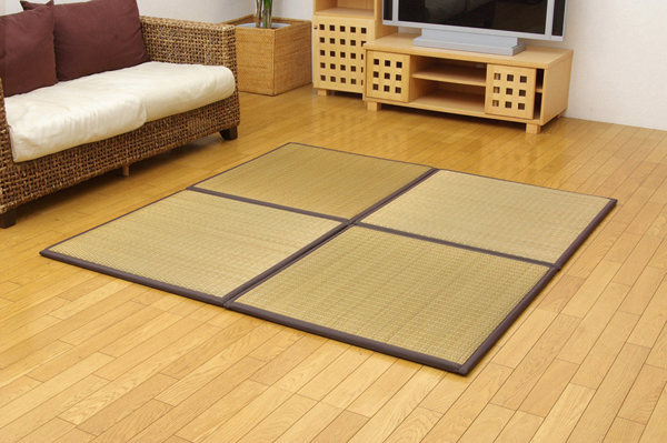 楽天市場】日本製 い草 ユニット畳/置き畳 【ブラウン 82×82×2.2cm 4枚