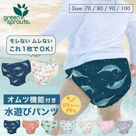 水遊びパンツ ベビー 水着 オムツ機能付き 水遊び用オムツ 男の子 女の子 ベビー水着 90 80 70 水遊び用パンツ 保育園 水遊び パンツ オムツ 水遊びオムツ おむつ 赤ちゃん 海 プール おうちプール ベビースイミング uv アイプレイ green sprouts