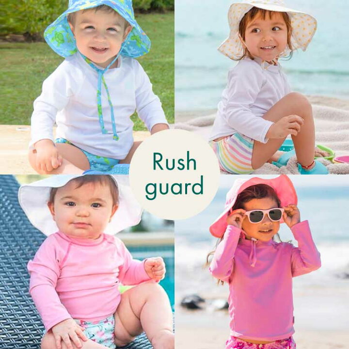 ラッシュガード ベビー 水着 男の子 女の子 長袖 おしゃれ 赤ちゃん サイズ 70 80 90 100 子供 ベビー水着 無地 uv 紫外線 対策  日焼け 旅行 レジャー キッズ プール ベビースイミング 海 アイプレイ グリーンスプラウツ | キッズ＆ベビー カイズ KIDS＆BABY