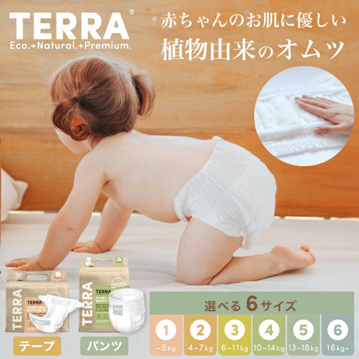 楽天市場】TERRA テラ おむつ オムツ 紙おむつ 紙オムツ 新生児 テープ 