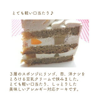 楽天市場 アレルギー対応 クリームケーキ ホール 5号 15cm ケーキ土台 バースデーケーキ 誕生日ケーキ 乳 卵 小麦を使用していないスイーツ きらら 誕生日ケーキのお店ケベック