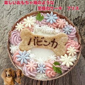ふわふわスポンジのホールケーキ ブリス 至福のケーキ 骨型のネームプレート付き 犬用ケーキ わんちゃん用ケーキ バースデーケーキ