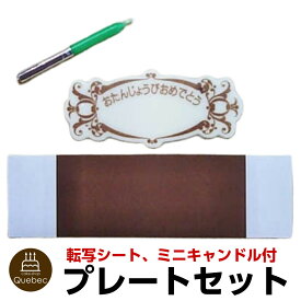 ペット用 誕生日プレート ミニプレート 転写シート・ミニキャンドルセット　サイズ：76×35×10mm