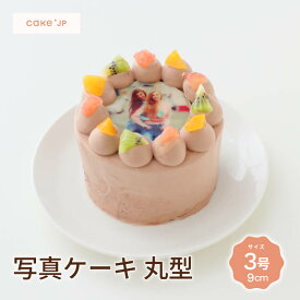 【送料無料】 写真ケーキ チョコ 生 丸型 3号 9cm 1人〜2人分 誕生日ケーキ 子供 プリント イラスト フォト バースデーケーキ キャラクター ギフト 大人 ケーキ 記念日 お祝い 内祝い 写真入り 誕生日 贈り物 サプライズ お取り寄せ スクエア