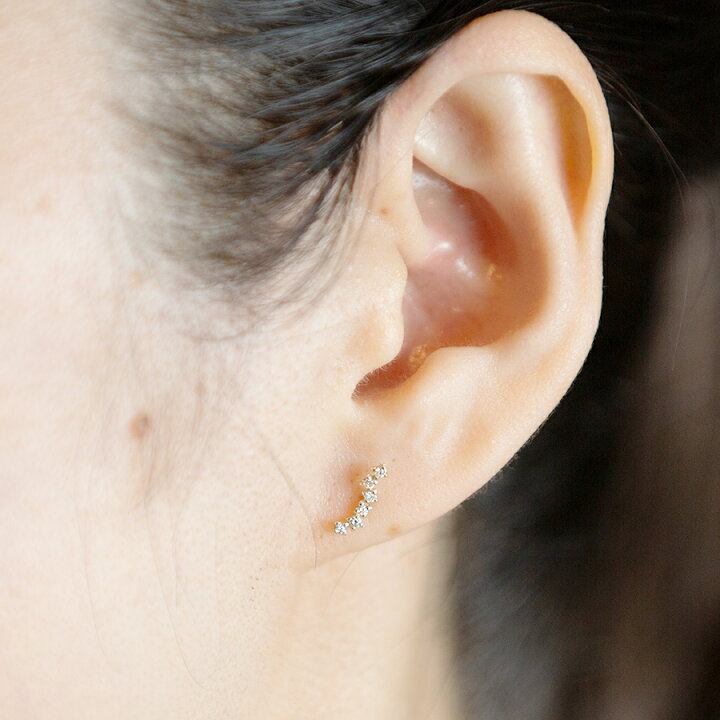 楽天市場】K10YG ダイヤモンドピアス 0.08ct 日本製 レディース ピアス  