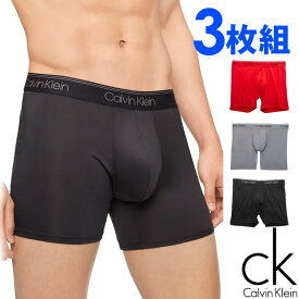 【閉店セール40%OFF】【6/11(火)まで】Calvin Klein カルバンクライン ボクサーパンツ 3枚セット マイクロファイバー ストレッチ ブラック レッド グレー CK トランクス S M L XL おしゃれ ブランド 大きいサイズ [送料無料] [nb2570902]