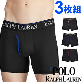 【閉店セール40%OFF】【6/11(火)まで】POLO RALPH LAUREN ポロ ラルフローレン メンズ COOL クール マイクロファイバー ボクサーパンツ 3枚セット ブラック レッド ブルー オレンジ polo ロゴ トランクス おしゃれ ブランド 大きいサイズ [lbbbp3q3q]