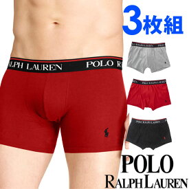 【SALE 30%OFF】POLO RALPH LAUREN ポロ ラルフローレン メンズ ストレッチコットン ボクサーブリーフ 3枚セット [グレー 灰色][S/M/L/XL][ インナー ルームウェア ルームウエア　ブリーフ 下着][送料無料]大きいサイズ ブランド[LEBB]