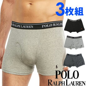 【閉店セール40%OFF】【6/11(火)まで】POLO RALPH LAUREN ポロ ラルフローレン メンズ クラシックフィット コットン ボクサーパンツ 3枚セット ブラック グレー polo ロゴ トランクス おしゃれ ブランド 大きいサイズ [送料無料] ［nctrp39od]