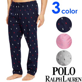 【閉店セール40%OFF】【6/11(火)まで】POLO RALPH LAUREN ポロ ラルフローレン メンズ ポロプレイヤー コットン100% ウーブン パジャマ ネイビー ピンク グレー polo ロゴ ルームパンツ おしゃれ ブランド 大きいサイズ 【r082】