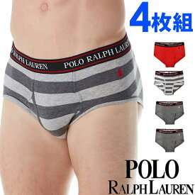 【閉店セール40%OFF】【6/11(火)まで】POLO RALPH LAUREN ポロ ラルフローレン メンズ ブリーフ 赤アソート 4枚セット レッド グレー ボクサーパンツ おしゃれ ブランド 大きいサイズ [送料無料] [rwbfp49ae]