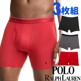 【閉店セール40%OFF】【6/11(火)まで】POLO RALPH LAUREN ポロ ラルフローレン メンズ マイクロファイバー ウルトラソフト ボクサーパンツ 3枚セット ブラック レッド グレー polo ロゴ トランクス おしゃれ ブランド 大きいサイズ [送料無料] [nvbbp3aw6g]